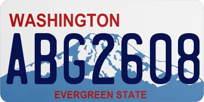 WA license plate ABG2608