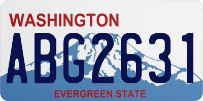 WA license plate ABG2631