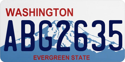 WA license plate ABG2635
