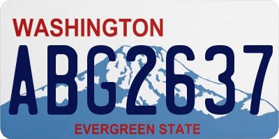 WA license plate ABG2637
