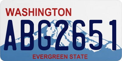 WA license plate ABG2651