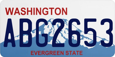 WA license plate ABG2653