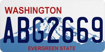 WA license plate ABG2669