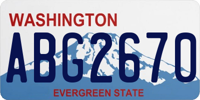 WA license plate ABG2670