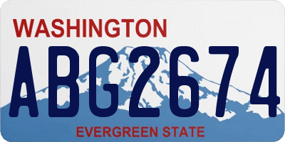 WA license plate ABG2674