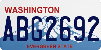 WA license plate ABG2692