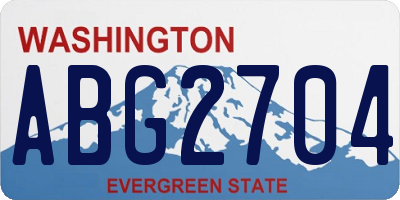 WA license plate ABG2704