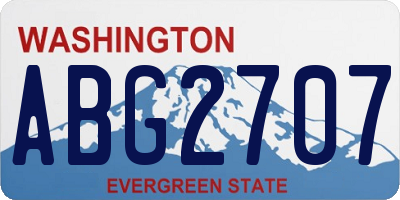 WA license plate ABG2707