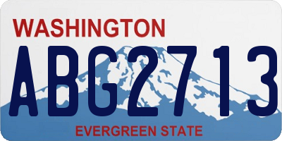 WA license plate ABG2713