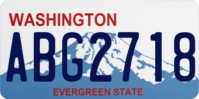 WA license plate ABG2718