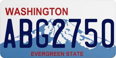 WA license plate ABG2750
