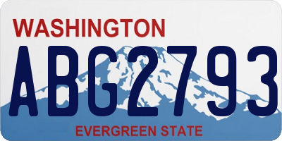WA license plate ABG2793