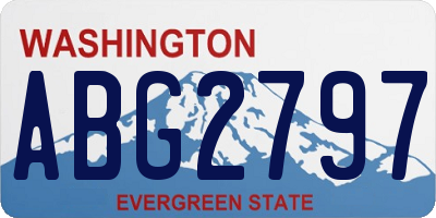 WA license plate ABG2797