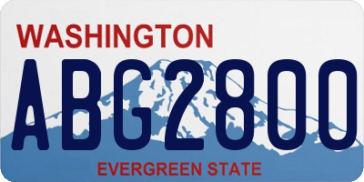 WA license plate ABG2800