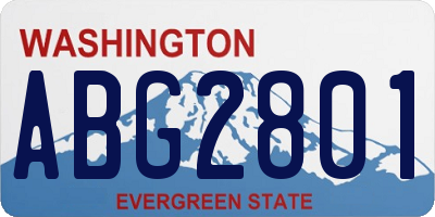 WA license plate ABG2801