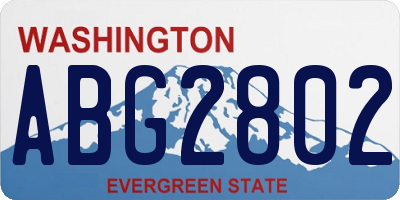 WA license plate ABG2802