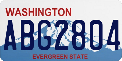 WA license plate ABG2804