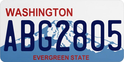 WA license plate ABG2805