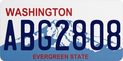 WA license plate ABG2808
