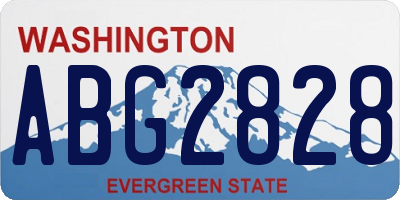 WA license plate ABG2828