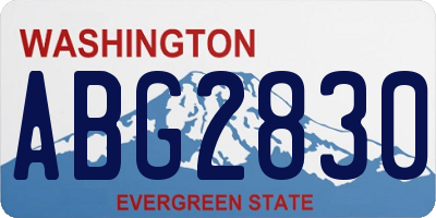 WA license plate ABG2830