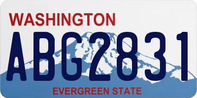 WA license plate ABG2831