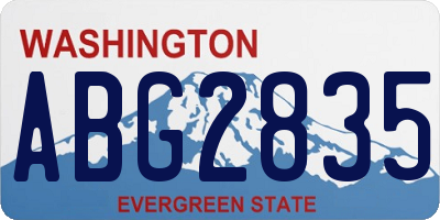 WA license plate ABG2835