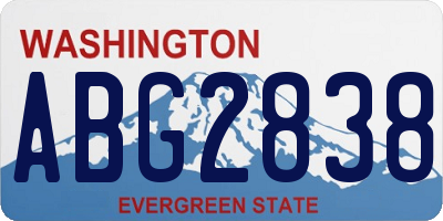 WA license plate ABG2838