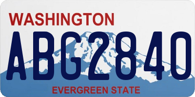 WA license plate ABG2840