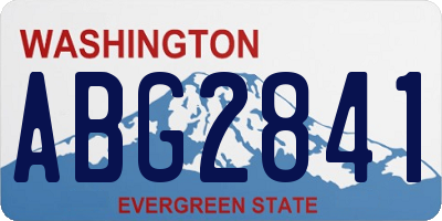 WA license plate ABG2841