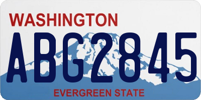 WA license plate ABG2845