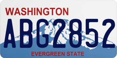 WA license plate ABG2852