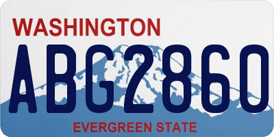 WA license plate ABG2860