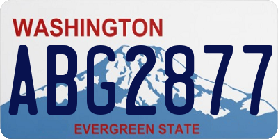 WA license plate ABG2877