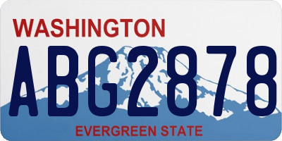 WA license plate ABG2878