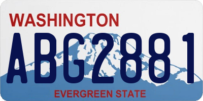 WA license plate ABG2881