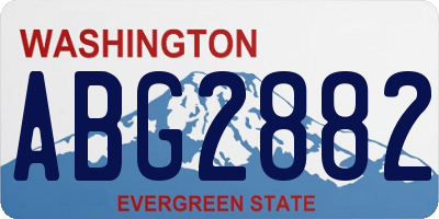 WA license plate ABG2882