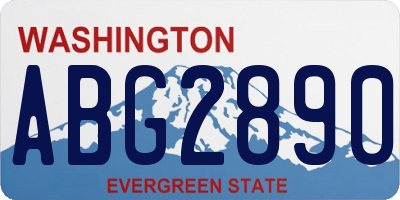 WA license plate ABG2890