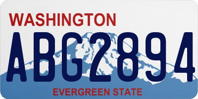 WA license plate ABG2894