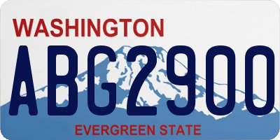 WA license plate ABG2900