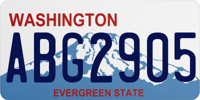 WA license plate ABG2905