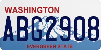 WA license plate ABG2908
