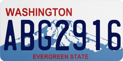 WA license plate ABG2916