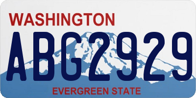 WA license plate ABG2929