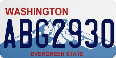 WA license plate ABG2930