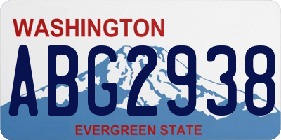 WA license plate ABG2938