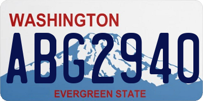 WA license plate ABG2940