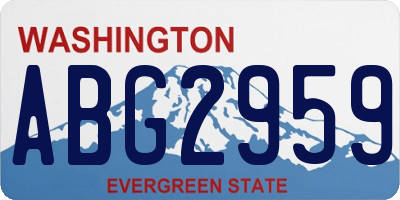 WA license plate ABG2959