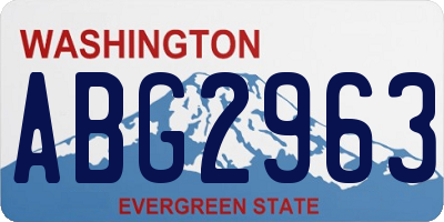 WA license plate ABG2963
