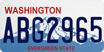 WA license plate ABG2965